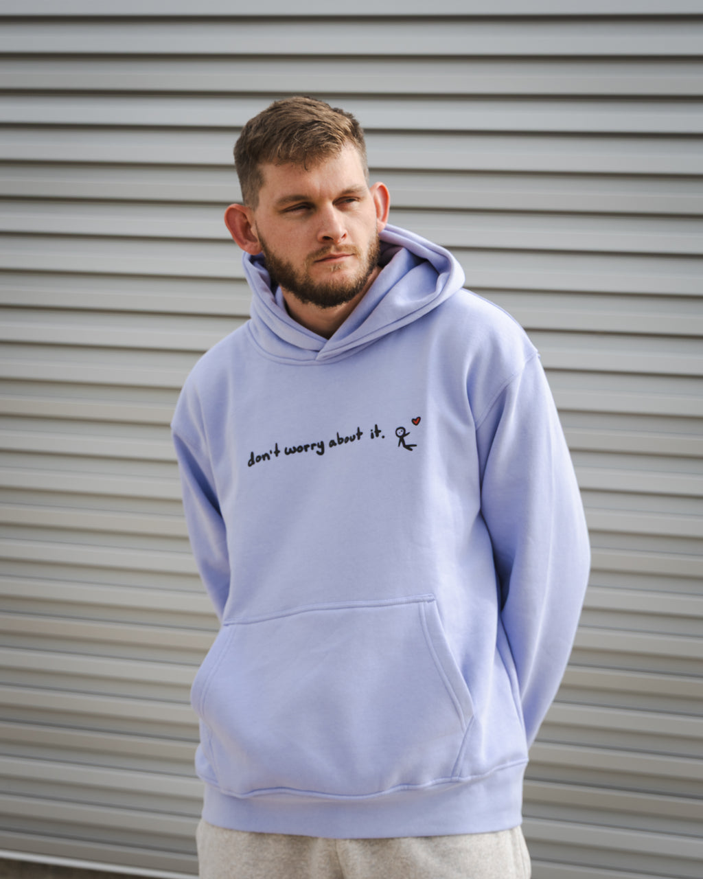 "don't worry about it" hoodie.