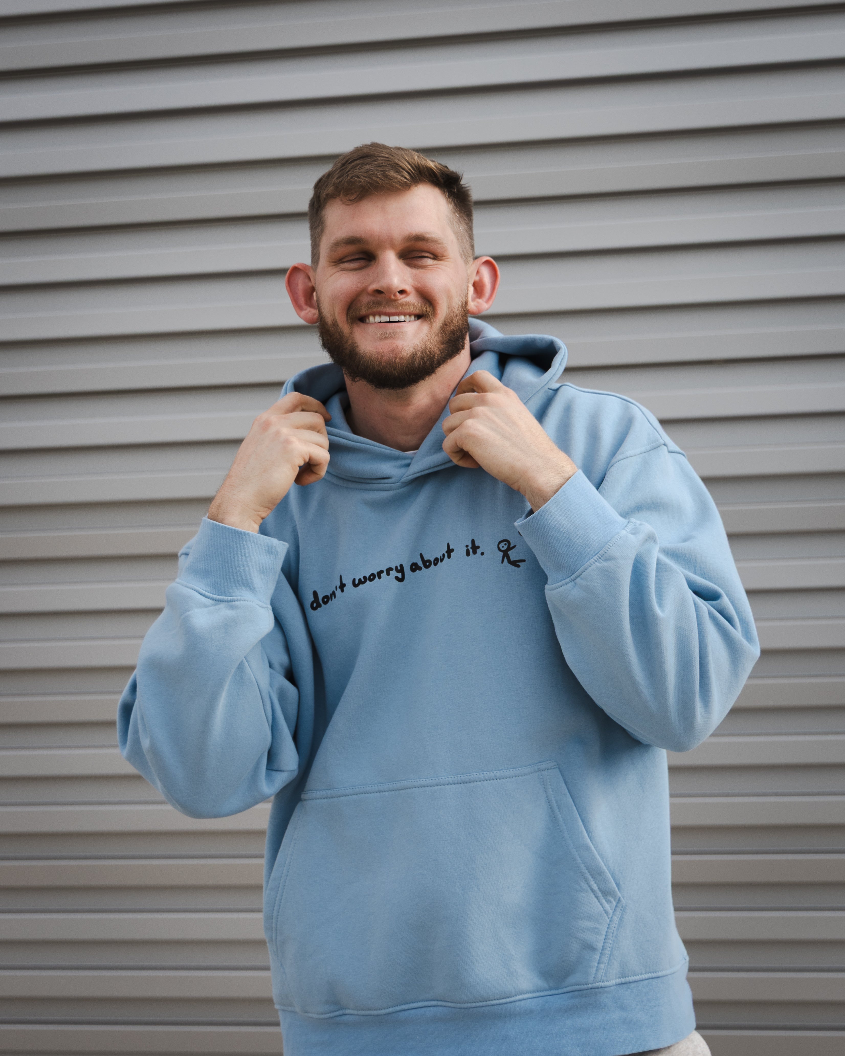 "don't worry about it" hoodie.